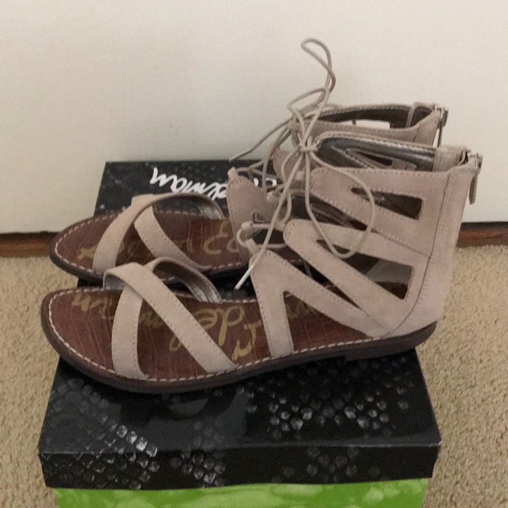 Sam Edelman gladiator sandals beige size 8